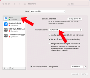 Wi-Fi inställningar
